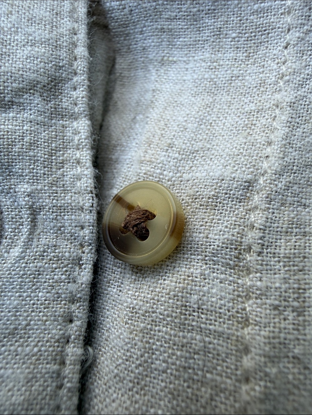 Old Navy Beige Linen-Blend Button Down Shirt - Picture 4 of 10